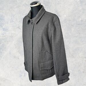 J Crew Gray Wool Blend Coat Women’s XL Hidden Placket Button Front Hip Length